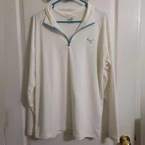 Puma Men’s Medium White Half Zip Pullover Jacket